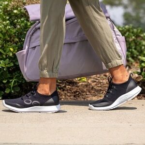 OOFOS Black and White Athletic Shoes